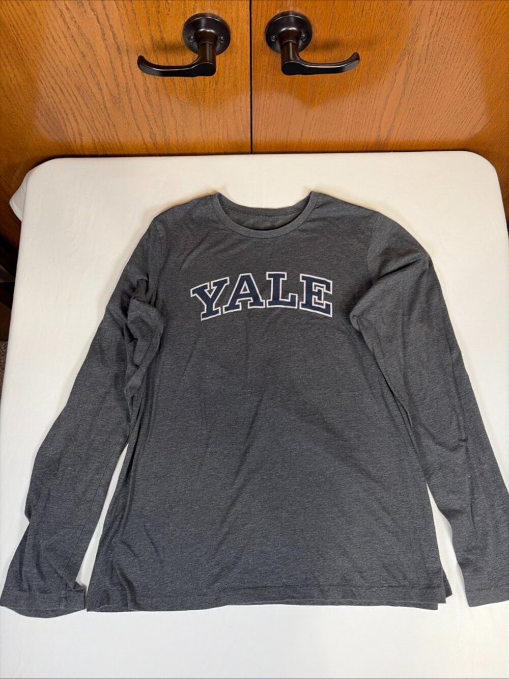 Yale Long Sleeve T-Shirt Men's M Gray